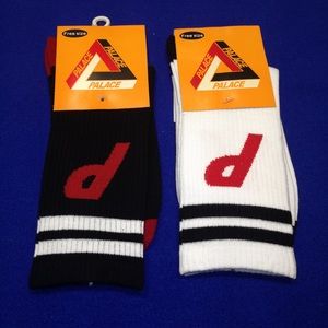 Palace Skateboard Socks 2 Pair White Black